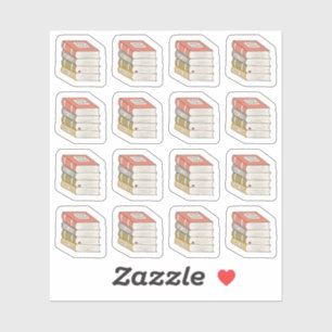 Book Stack for Book Lovers Library Collage Planner Sticker