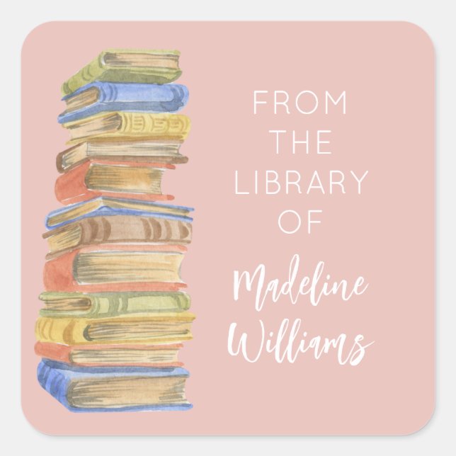 Book Stack From the Library Of Name Bookplate  (Front)