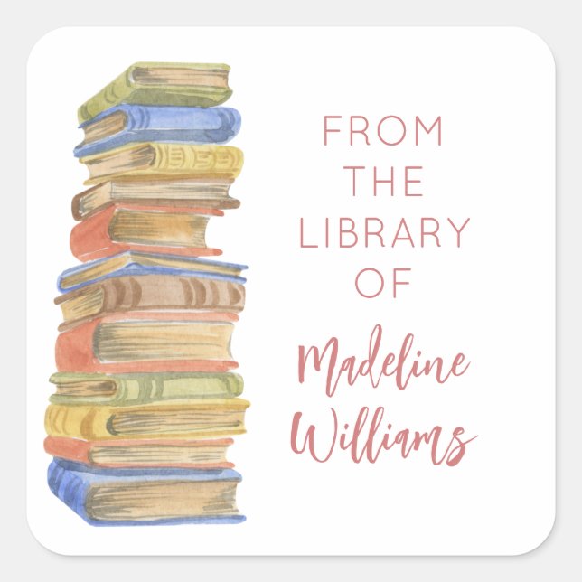 Book Stack From the Library Of Name Bookplate  (Front)