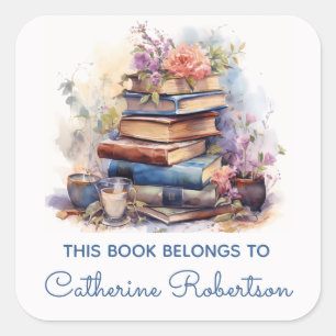 Book Stack This Book belongs to Name Bookplate