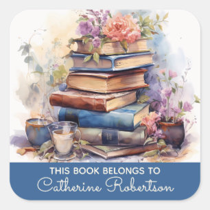 Book Stack This Book belongs to Name Bookplate