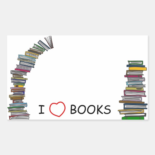 Book Stacks Sticker Bookplate (Front)
