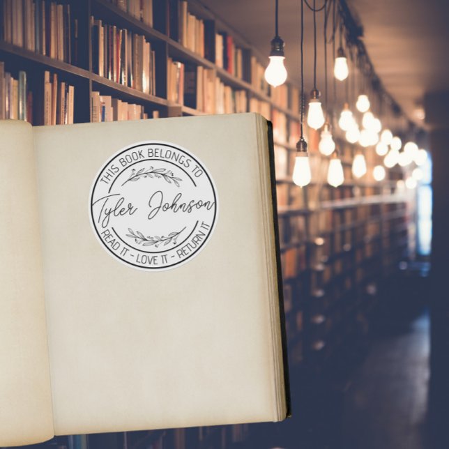 Book stickers, bookplate book stamp Custom modern (Creator Uploaded)