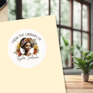 Book stickers, bookplate Custom name label leaf