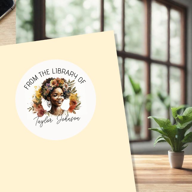 Book stickers, bookplate Custom name label leaf (Creator Uploaded)