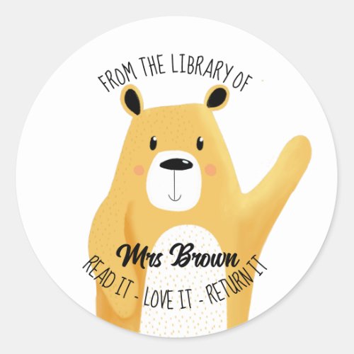 Book stickers Custom Teacher Bear Stickers