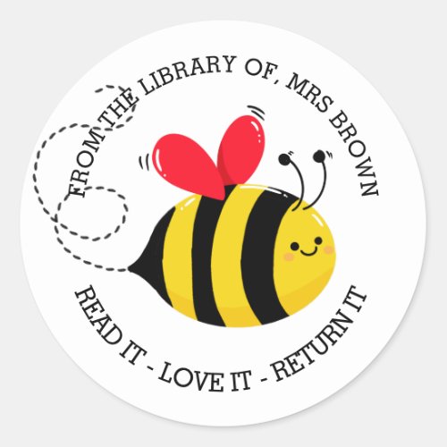 Book stickers Custom Teacher Bee fun Stickers