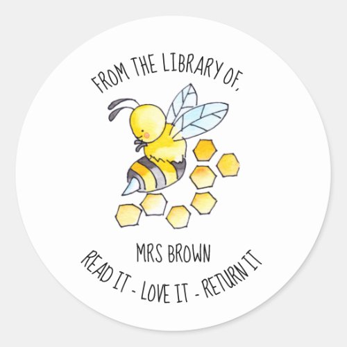 Book stickers Custom Teacher BEE Stickers