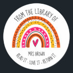 Book stickers, Custom Teacher Rainbow Stickers<br><div class="desc">Designed By the Arty Apples Limited</div>