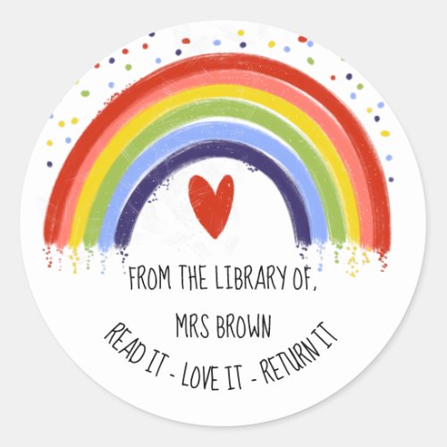 Book stickers Custom Teacher RAINBOW Stickers