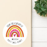 Book stickers, Custom Teacher Rainbow Stickers<br><div class="desc">Custom Rainbow Bookplate Sticker – Personalize Add a touch of color and personality to your books with this vibrant, customizable rainbow bookplate, designed by The Arty Apples. Perfect for teachers, librarians, students, or anyone who loves a cheerful, organized library, this sticker lets you add your own words above and below...</div>