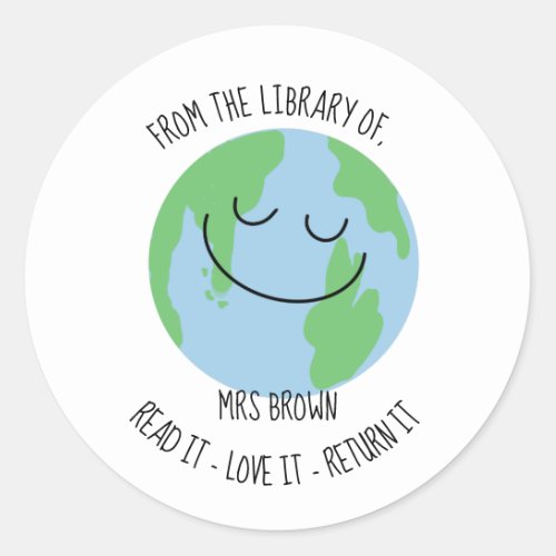Book stickers Custom Teacher World map Stickers