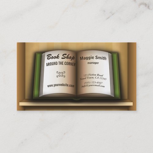 Book Store Books on Shelf Bookstore Business Cards