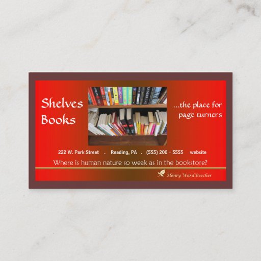Customizable Book store Business Card