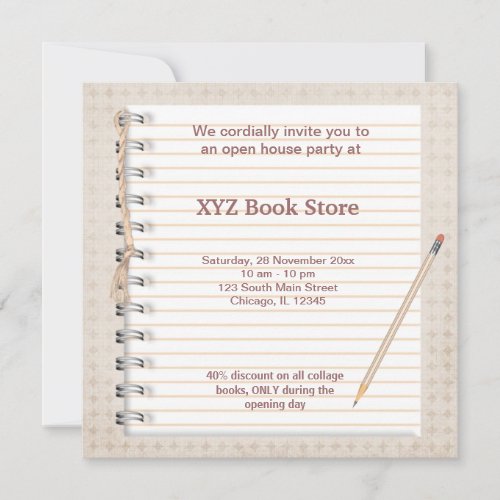 Book Store celebration Invitation