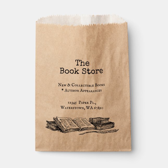 Book Store Custom Small Business Favor Bag (Front)