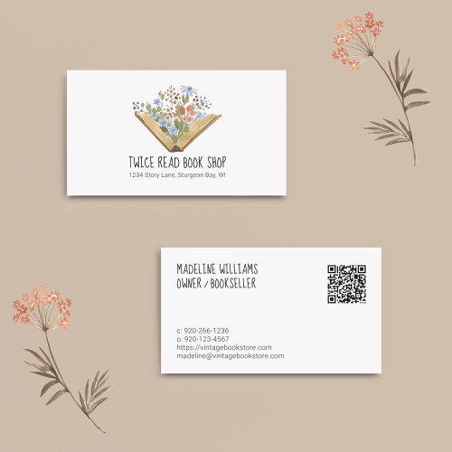 Book Store QR code Business Card