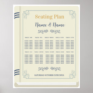 Book Table Seating Wedding Library Cream 10 Tables Poster