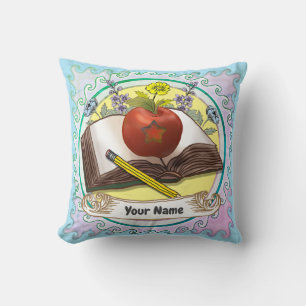 Book Teacher Flowers Throw Pillow