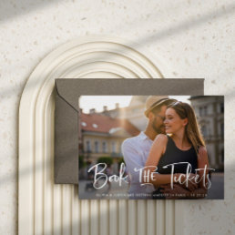 Book the Tickets Destination Wedding Save the Date Announcement Postcard
