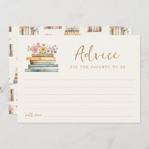 Book Theme Baby Advice Card