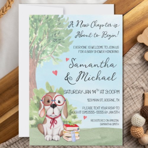 Book Theme Baby Shower Invitation