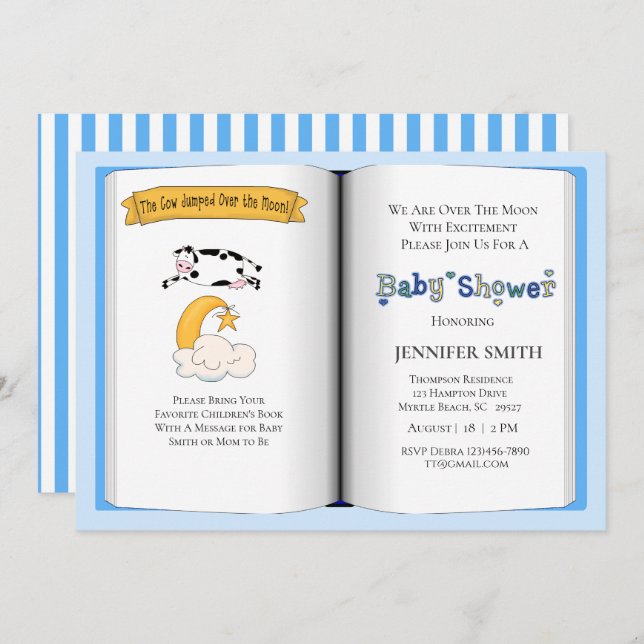 Book Theme Baby Shower Invitation (Boy) (Front/Back)