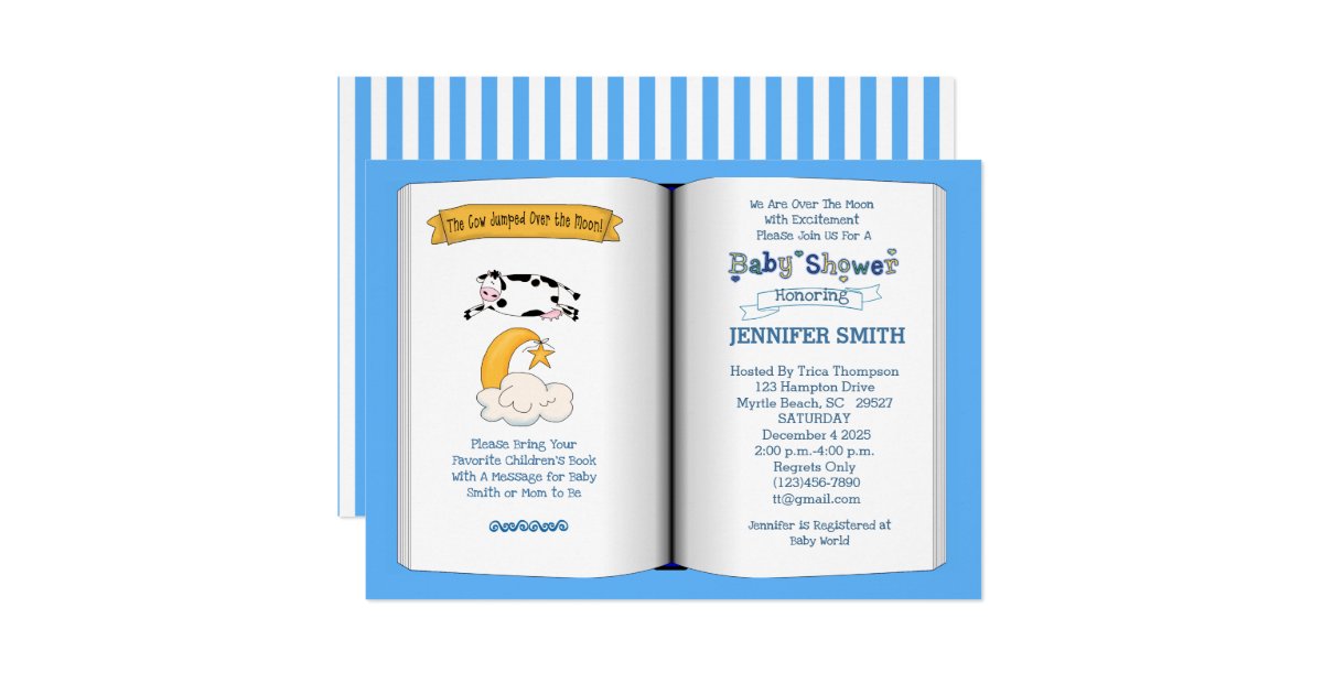 Book Theme Baby Shower Invitation Boy Zazzle Com