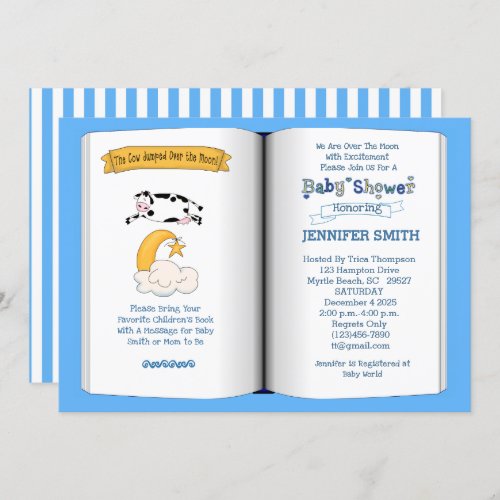 Book Theme Baby Shower Invitation Boy