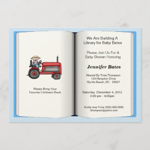 Book Theme Baby Shower Invitation (Boy)