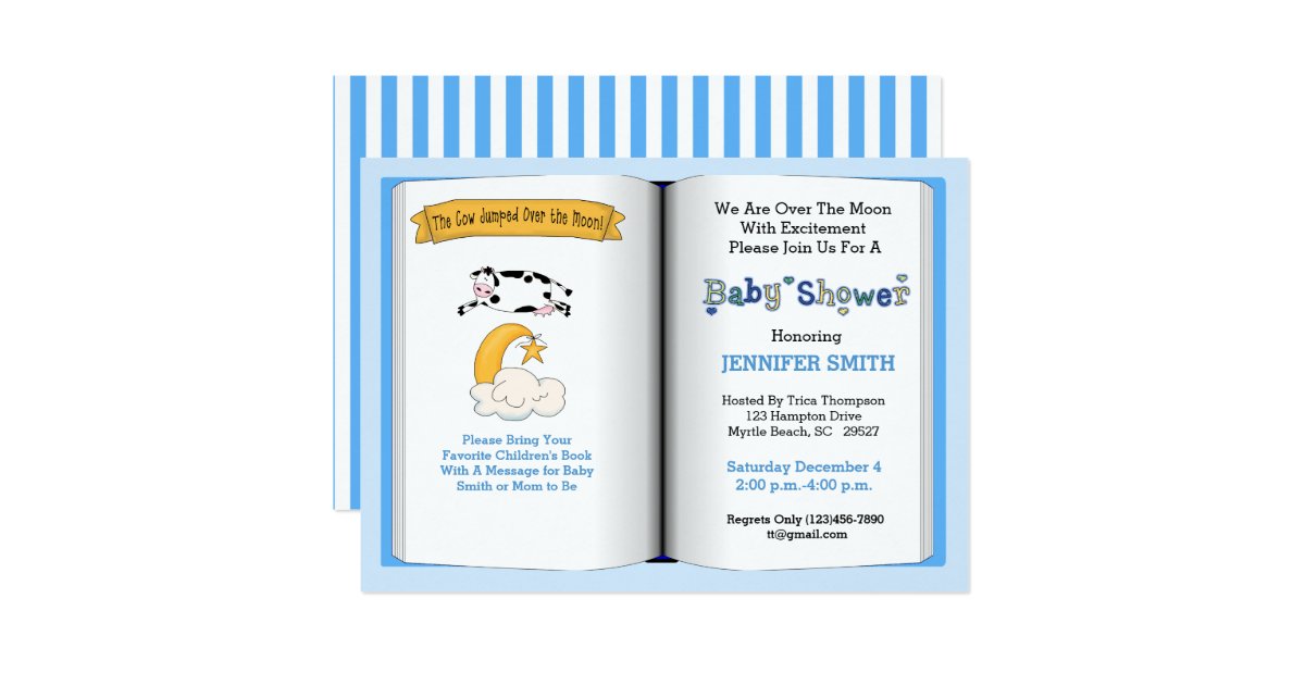 Book Theme Baby Shower Invitation Boy Zazzle Com