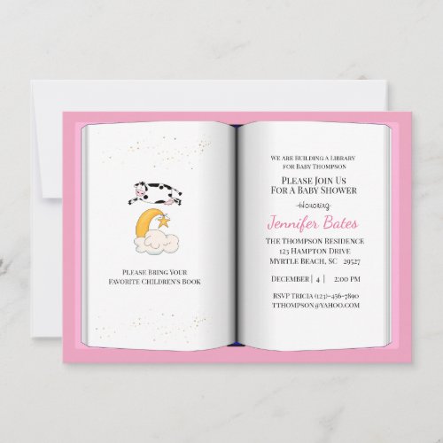 Book Theme Baby Shower Invitation girl