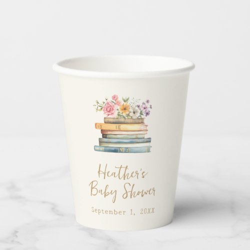 Book Theme Baby Shower Paper Cups