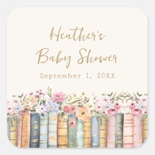 Book Theme Baby Shower Sticker