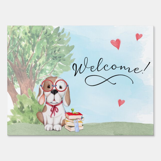 Book Theme Baby Shower Welcome Sign (Front)