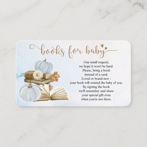 Book Theme Blue Baby Shower Book Request Card