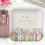 Book Theme Bridal Paper Plates<br><div class="desc">Serve your guests elegantly on our book-themed bridal shower paper plates, which are a beautiful part of the "Wildflower and Books" collection. These plates are adorned with exquisite hand-painted watercolor illustrations of books and wildflowers in soft hues of pink, blue, green, and gold, set against a sophisticated ivory backdrop. Each...</div>