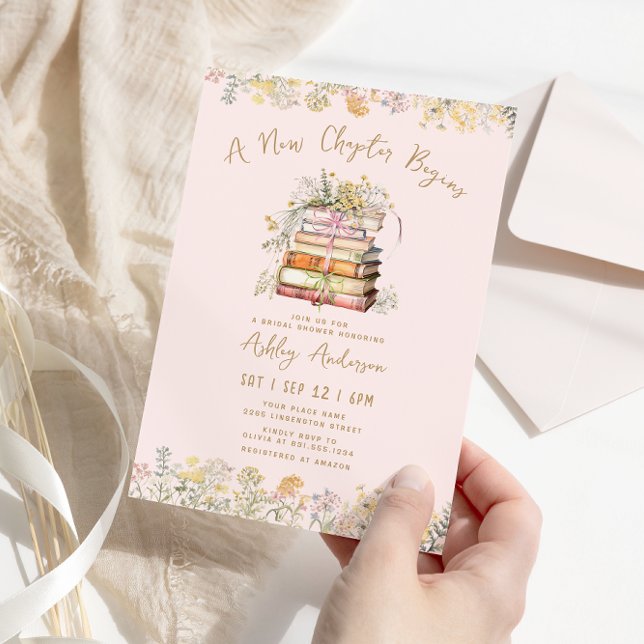 Book Theme Bridal Shower Invitation (Creator Uploaded)
