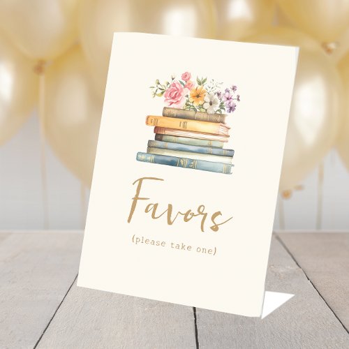 Book Theme Favors Sign