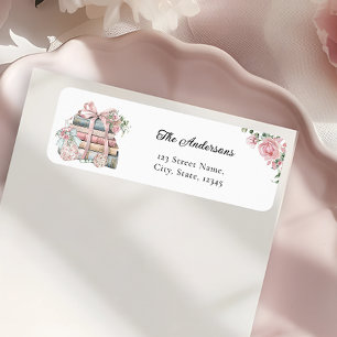 Book Theme Girl Baby Shower Return Address Label