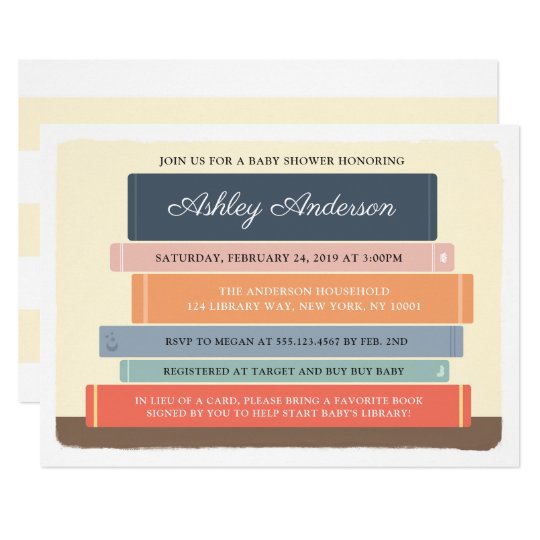Book Theme Library Baby Shower Invitation