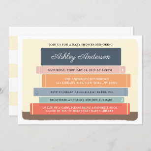 Library Card / Book Theme Shower Invitation Digital File 