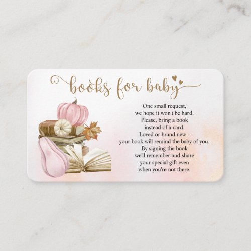 Book Theme Pink Pumpkin Book Request Card