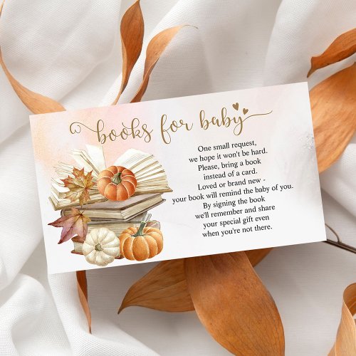 Book Theme Pumpkin Baby Shower Book Request Card