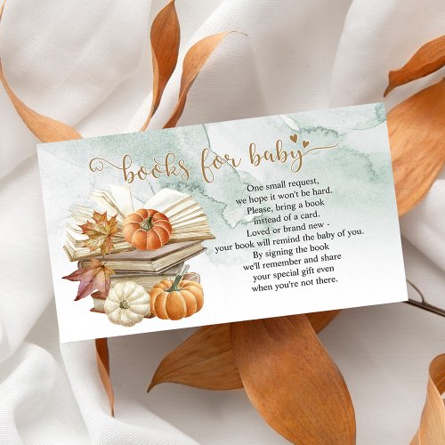 Book Theme Pumpkin Baby Shower Book Request Card