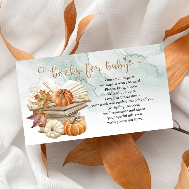 Book Theme Pumpkin Baby Shower Book Request Card (Creator Uploaded)