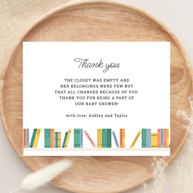 Book Theme Storybook Baby Shower Thank You Card (Creator Uploaded)