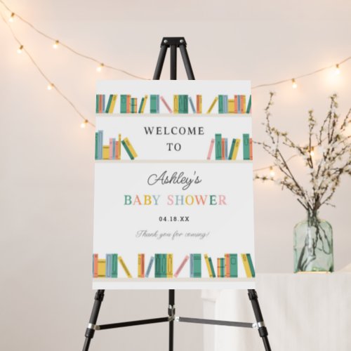 Book Theme Storybook Baby Shower Welcome  Foam Board