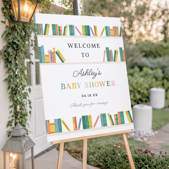 Book Theme Storybook Baby Shower Welcome  Foam Board (Creator Uploaded)