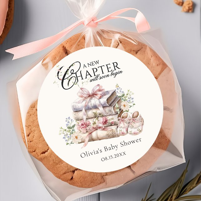 Book Theme Thank You Classic Round Sticker (Creator Uploaded)